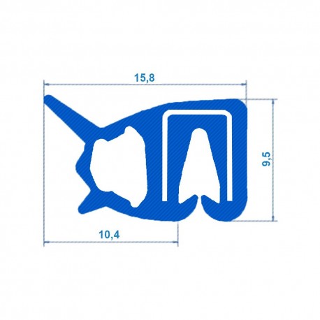 Blauw Siliconen Klemprofiel Fda 158x95mm | Technish Siliconen