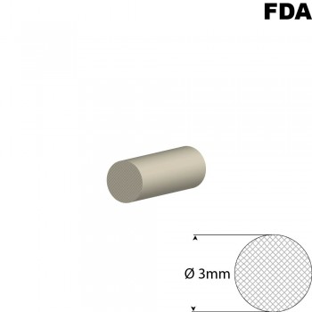 Wit Siliconensnoer | Ø 3mm | FDA keurmerk