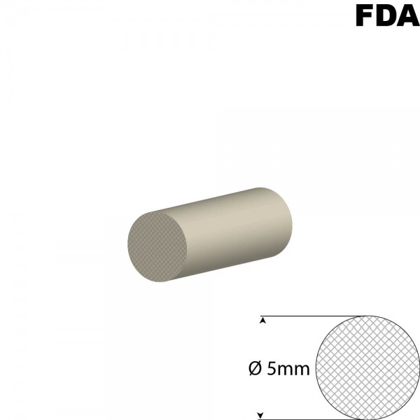 Wit Siliconensnoer | Ø 5mm | FDA keurmerk | Rol 50 meter of afsnijding