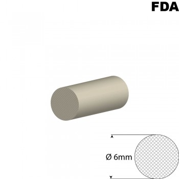 Wit Siliconensnoer | Ø 6mm | FDA keurmerk | Rol 50 meter of afsnijding