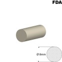 Wit Siliconensnoer | Ø 8mm | FDA keurmerk | Rol 25 meter of afsnijding