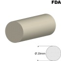 Wit Siliconensnoer | Ø 20mm | FDA keurmerk | Rol 25 meter of afsnijding